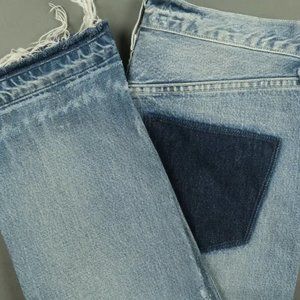 Ayr The Styx Crop Kick Flare Made in USA Denim Jeans in Wolfpack Size 29